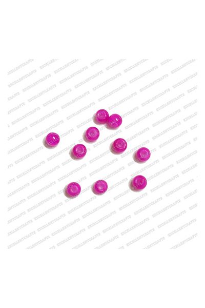 ECMGLBEAD43-3mm-Dia-Magenta-Pink-Transparent-Round-Shape-Shiny-Glass-Beads