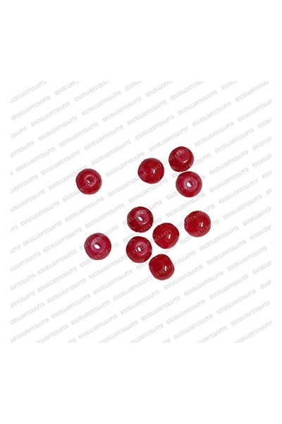 ECMGLBEAD60-6mm-Dia-Red-Transparent-Round-Shape-Shiny-Glass-Beads