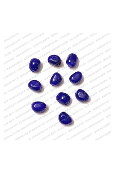 ECMGLBEAD7-8mm-x-10mm-Royal-Blue-Transparent-Corn-Shape-Shiny-Glass-Beads