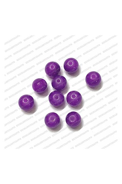 ECMGLBEAD71-8mm-Dia-Dark-Purple-Transparent-Round-Shape-Shiny-Glass-Beads