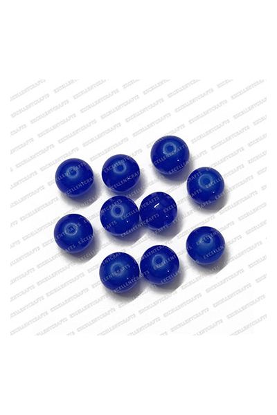ECMGLBEAD86-10mm-Dia-Royal-Blue-Transparent-Round-Shape-Shiny-Glass-Beads