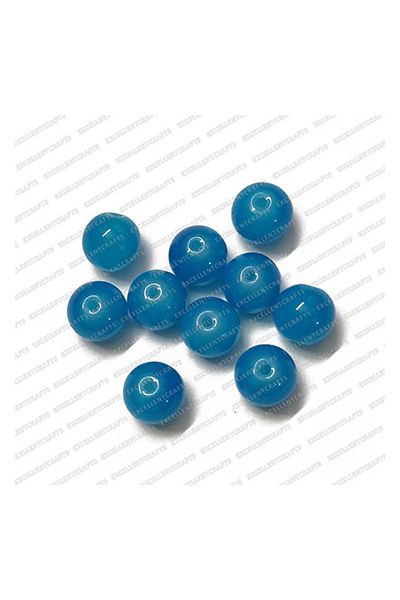 ECMGLBEAD87-10mm-Dia-Agenta-Blue-Transparent-Round-Shape-Shiny-Glass-Beads