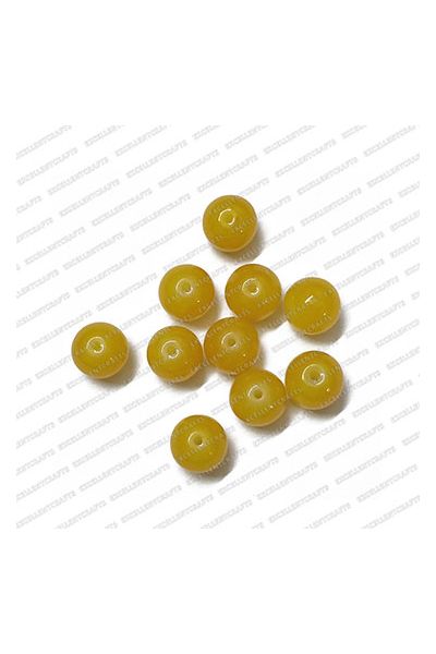 ECMGLBEAD90-10mm-Dia-Sunset-Yellow-Transparent-Round-Shape-Shiny-Glass-Beads