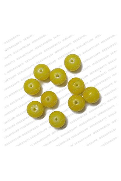 ECMGLBEAD98-12mm-Dia-Sunshine-Yellow-Transparent-Round-Shape-Shiny-Glass-Beads