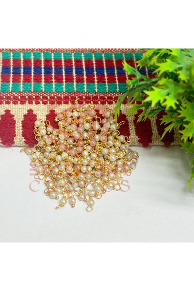 3mm Round Cream Color Pearl Loreal Charms for making Jewellery - (Pack of 10g - 200-250Pcs)