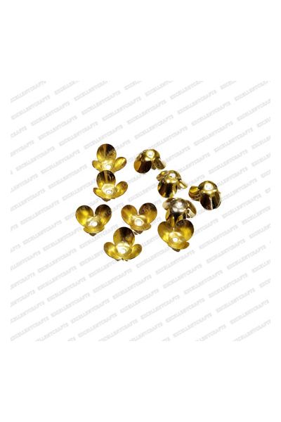 ECMMCAP24-12mm-Dia-Round-Shape-Gold-Color-Shiny-Finish-Metal-Cap-3-Petal-Flower-Design-1 V1