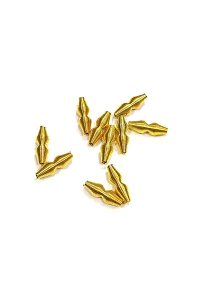 21mm x 7mm Gold Color Double Vase Metal Spring Spacers Pack of 10 Pieces For Making Beautiful Handmade Jewellery/For Making Beautiful Crafts