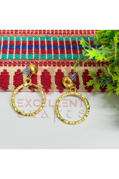 8mm Ball Stud with Round Texture Earring Bezels – Gold (1 Pair) for Resin Art & Jewellery Making