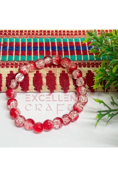 8mm Crackle Bead Bracelet Roya Blue White combo