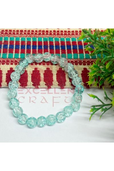 8mm Crackle Bead Bracelet Sea Green