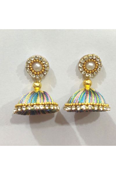 Multi Color Shiny Finish Silk Thread Earring for Girls/Women 