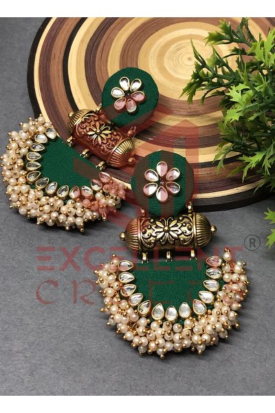 Sajna Earrings-Forest Green