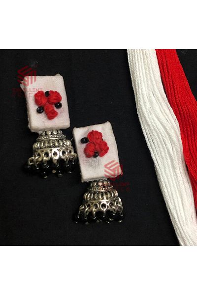 Red Color Knot Designer Earrings 