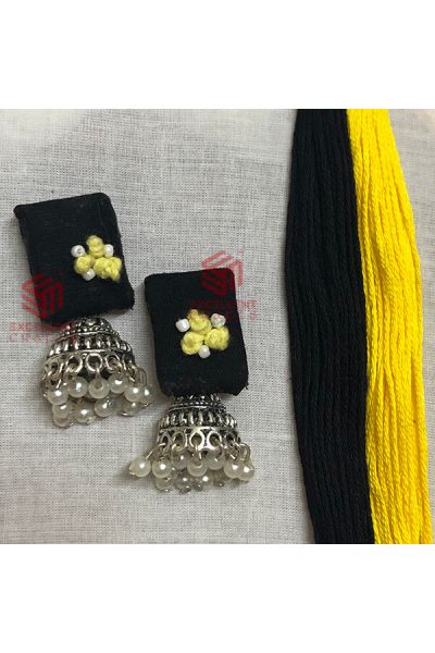 Lime Yellow Color Knot Designer Earrings 