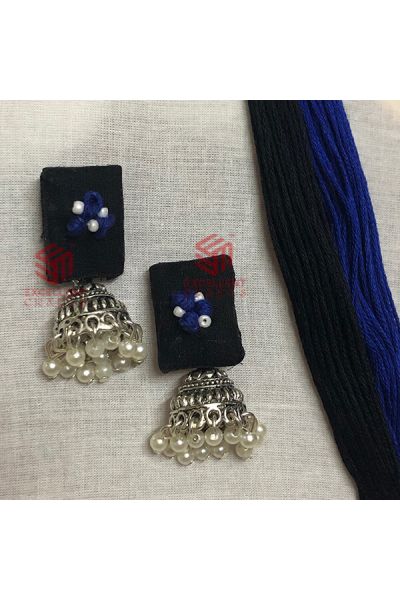 Royal Blue Color Knot Designer Earrings 