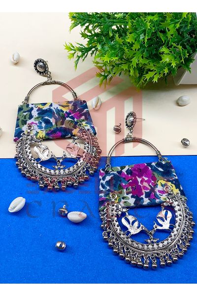 MultiColor Floral Handbag Earrings