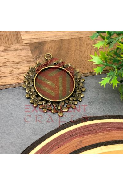 Round Cabochon Vintage Pendent Bezel-Design-53