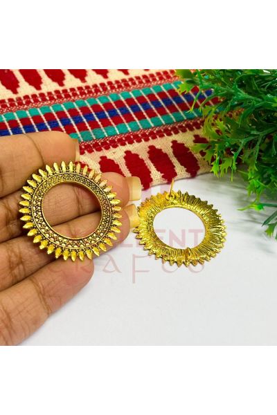 Gold Tribal Design Oxidised Jhumka Earring Stud Bezels for Resin Diy Jewellery making