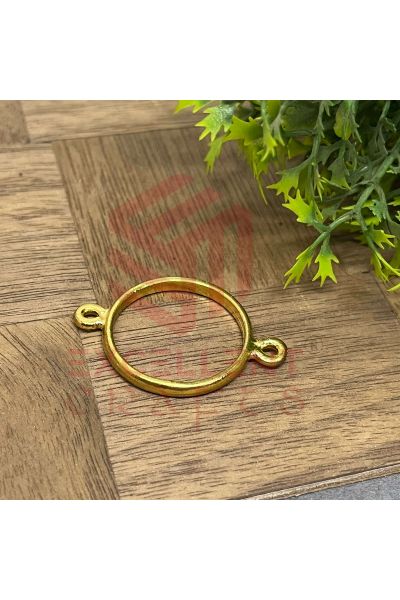 Round Open Back Connector Bezels - Gold
