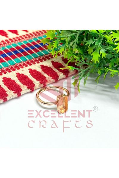 3x10mm Rectangle Cabochon Blank Head Brass Finger Ring Bezel-Rose Gold