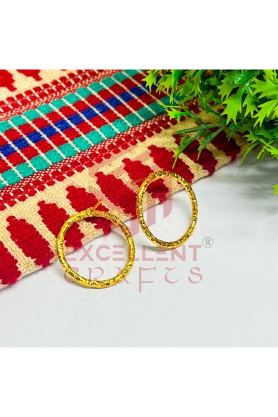 Gold Tone Textured Round Stud Earring Bezels For Resin Jewellery Making Earring Findings