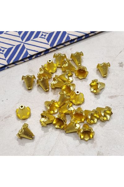 Lilly Flower Shape CCB Bead Cap - Gold -Pack of 100Pcs