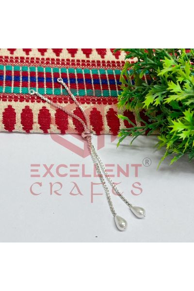 Rakhi Chain / Bracelet Chain with Pearl-Silver