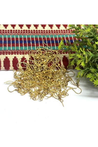 100pcs Gold Stainless Steel Earring Hooks – Fish Hook Ear Wires for Jewelry Making