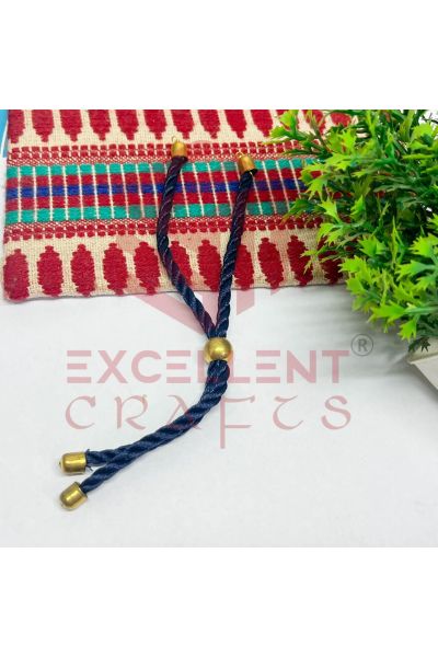Silk Thread Adjustable Bracelet / Rakhi Chain-Navy Blue