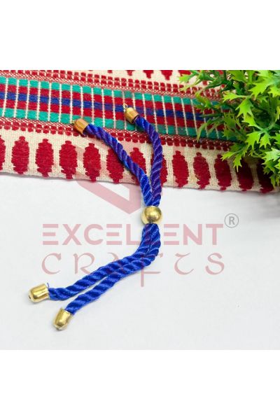 Silk Thread Adjustable Bracelet / Rakhi Chain-Blue