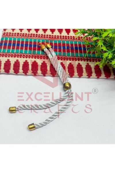 Silk Thread Adjustable Bracelet / Rakhi Chain-White