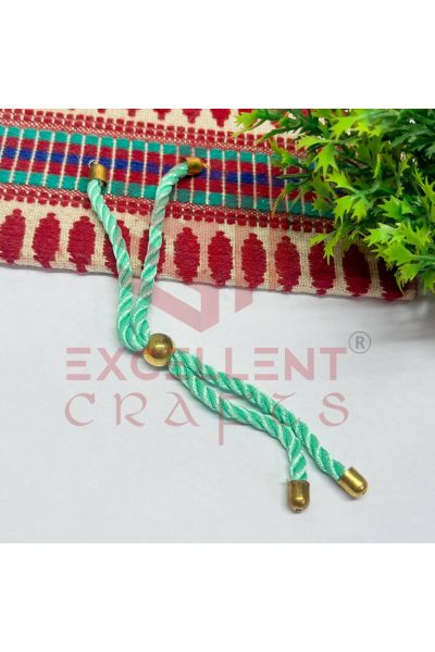 Silk Thread Adjustable Bracelet / Rakhi Chain-Light Green