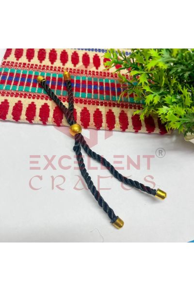 Black Silk Thread Adjustable Bracelet / Rakhi Chain
