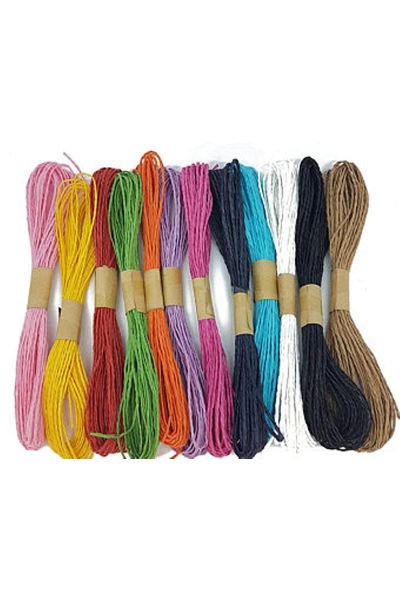 3Ply White Color Jute Thread  Pack of 10 mtr Piece For Making Beautiful Crafts