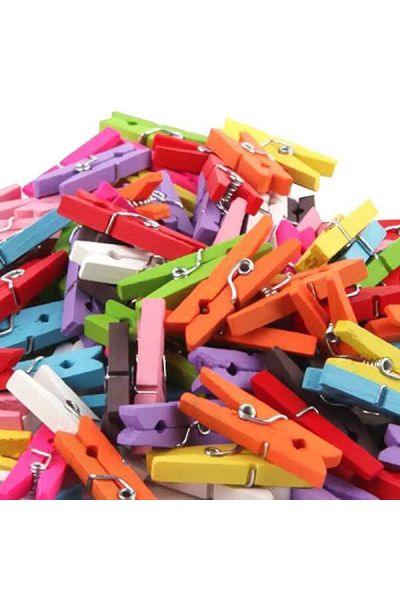 3.5 cm Multi Color Wooden Clip Pack of 150 Piece For making beautiful crafts