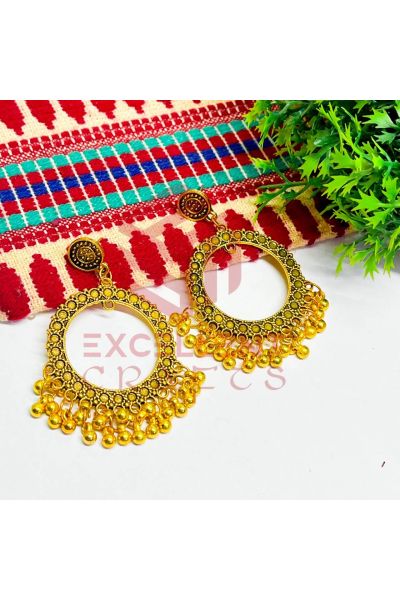 Gold Color Round Shape Dotted Design Stud Jhumka Earring set Bezels Stud Bezels for Resin Jewellery making