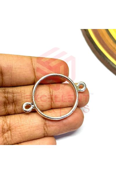 Round Shape Open Back Connector Bezels - Silver