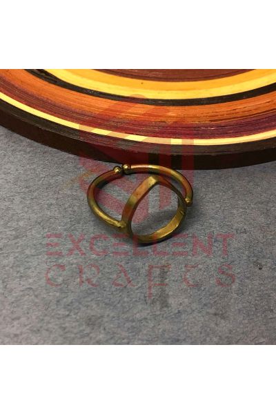 Excellentcrafts Adjustable Antique Color Drop Shape Brass Open Back Head finger ring  For Jewellery Making /Resin Art - Pack of 1 PC