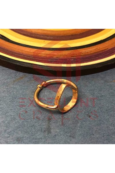 Excellentcrafts Adjustable Rose Gold Color Drop Shape Brass Open Back Head finger ring  For Jewellery Making /Resin Art - Pack of 1 PC