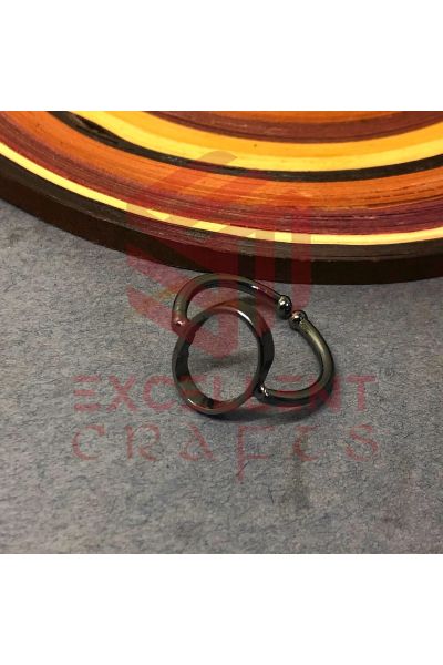 Excellentcrafts Adjustable Black Oval Shape Brass Open Back Head finger ring  For Jewellery Making /Resin Art - Pack of 1 PC