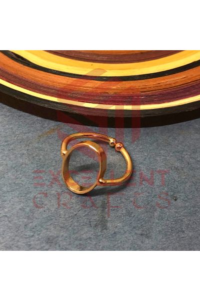 Excellentcrafts Adjustable Rose Gold Color Oval Shape Brass Open Back Head finger ring  For Jewellery Making /Resin Art - Pack of 1 PC