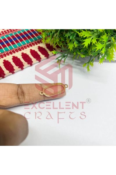 Thin Oval Shape Bracelet Connector Bezels-Rose Gold