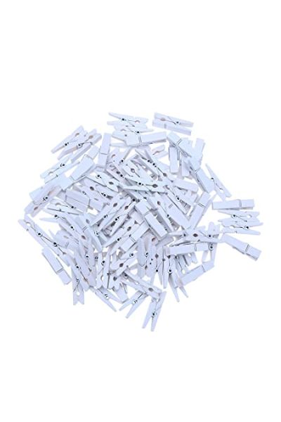 3.5 cm White Color Wooden Clip Pack of 25 Piece For making beautiful crafts
