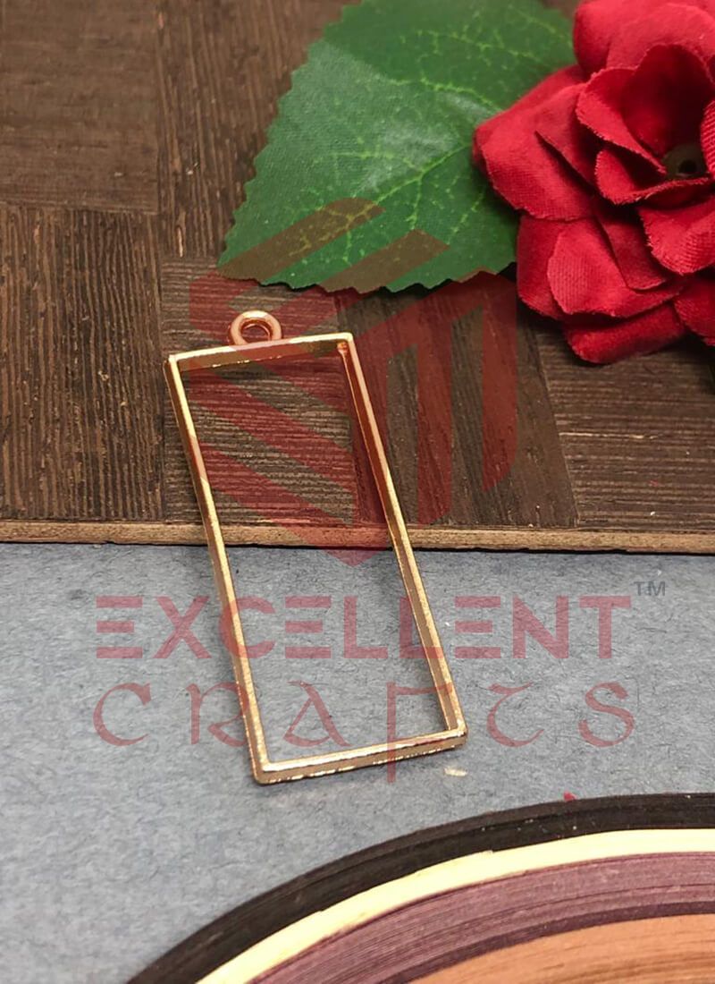 45mm x 20mm Open Back Bezel Rectangle Shape - Rose Gold