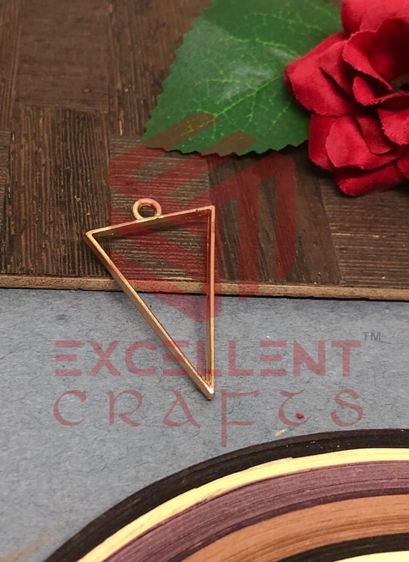 37mm x 20mm Open Back Bezel Triangle Shape - Rose Gold