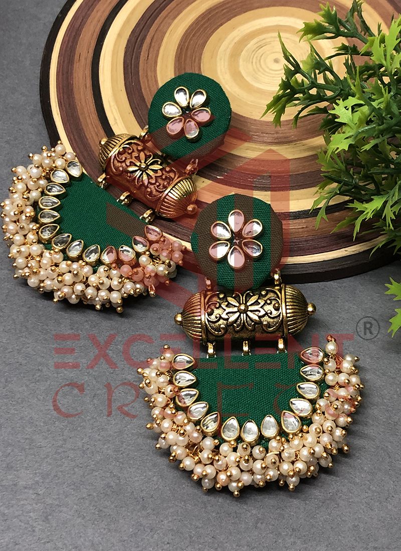 Sajna Earrings-Forest Green