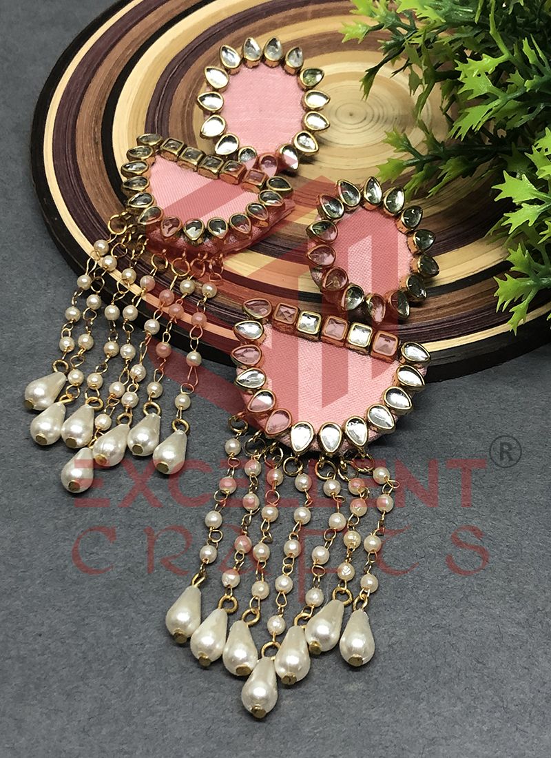 Deewangi Earrings-Baby Pink
