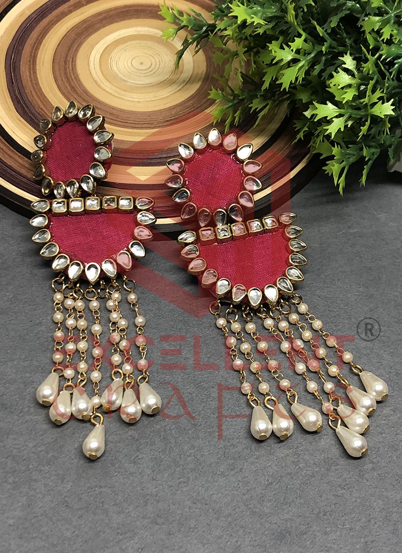 Deewangi Earrings-Magenta Pink