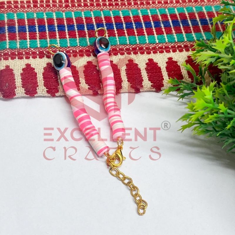Fimo beads Bracelet chain - Baby Pink Shade
