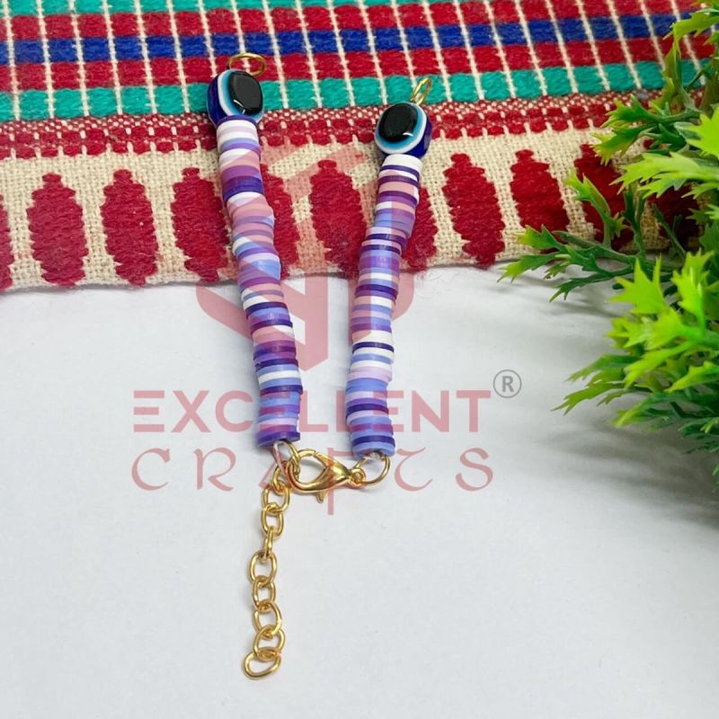 Fimo beads Bracelet chain - Violet Shade